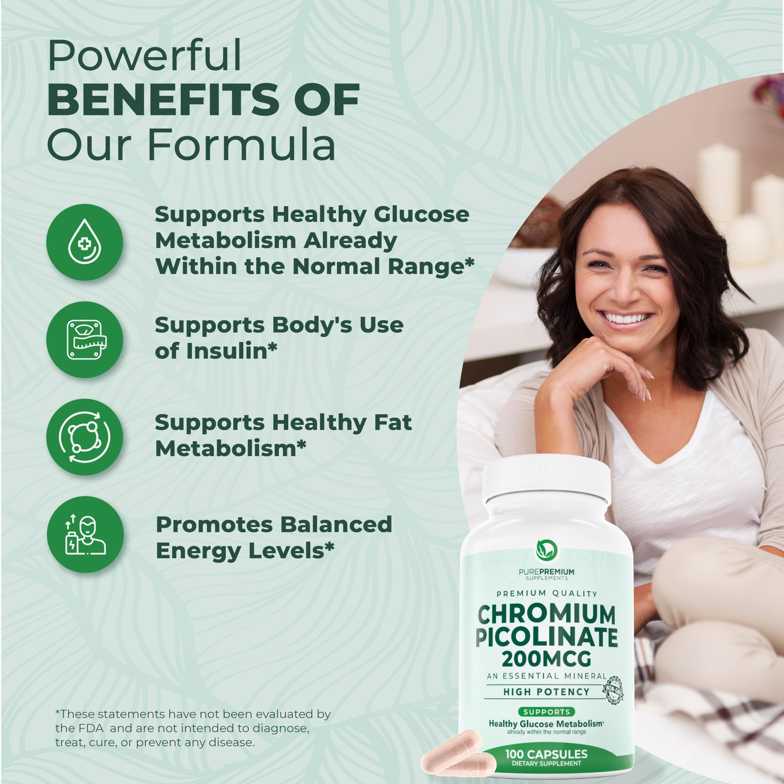PurePremium Chromium Picolinate capsules ready for everyday use.