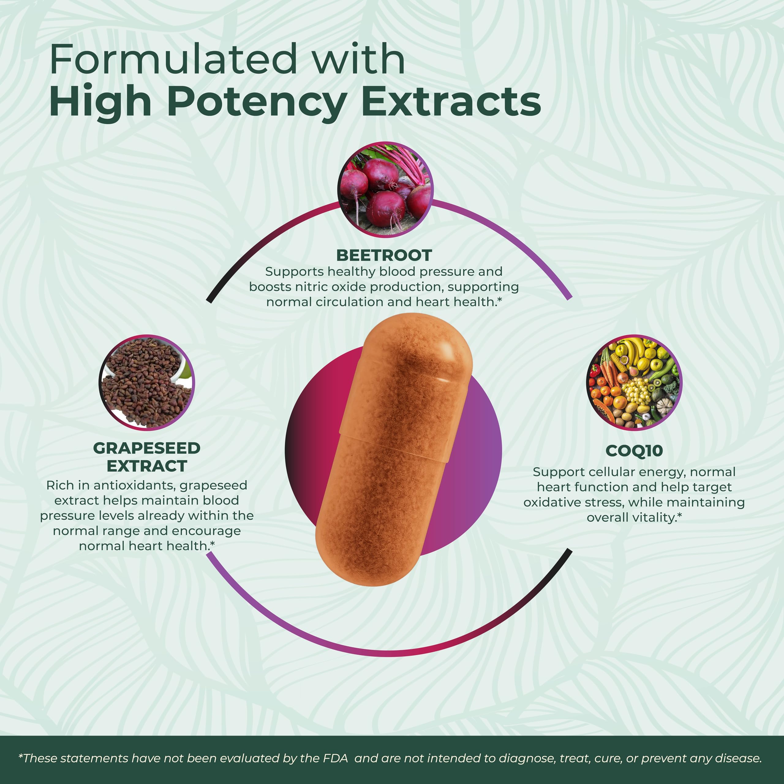 Label highlights PurePremium CoQ10 and Grapeseed blend for heart and circulation support