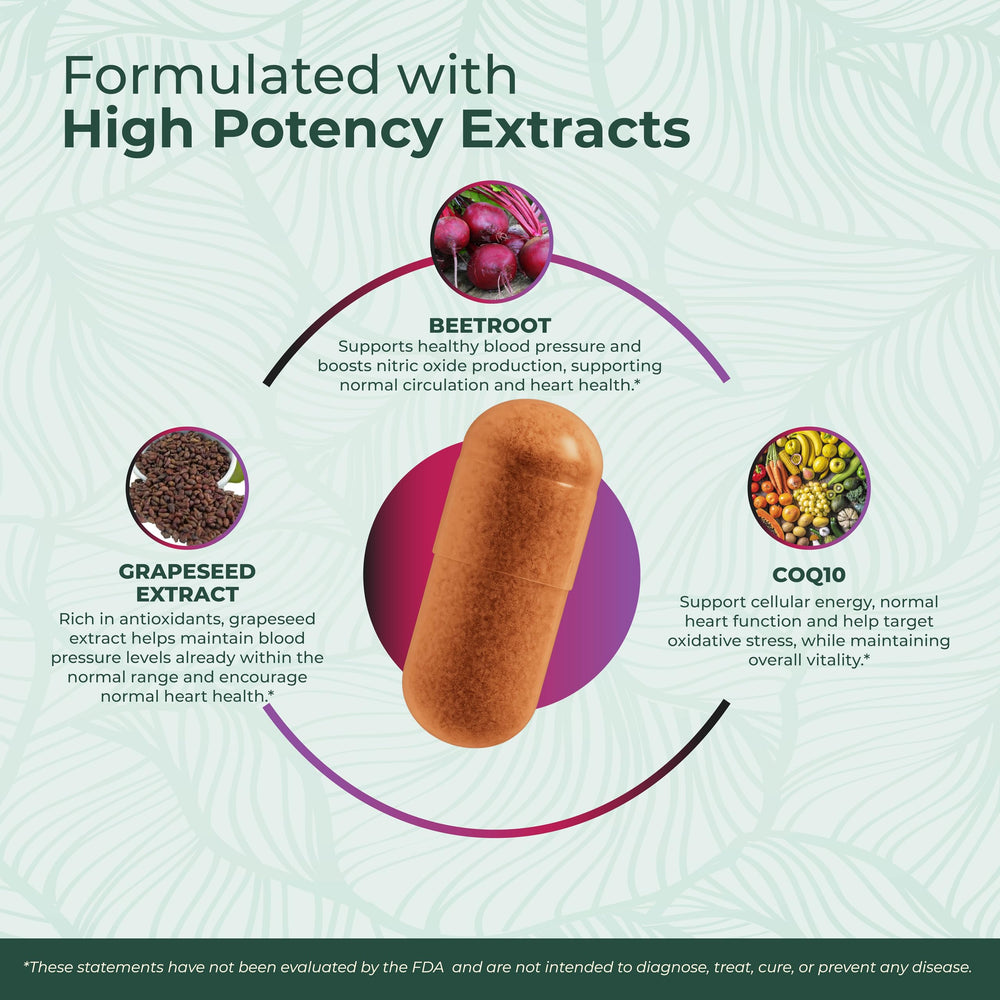 Label highlights PurePremium CoQ10 and Grapeseed blend for heart and circulation support