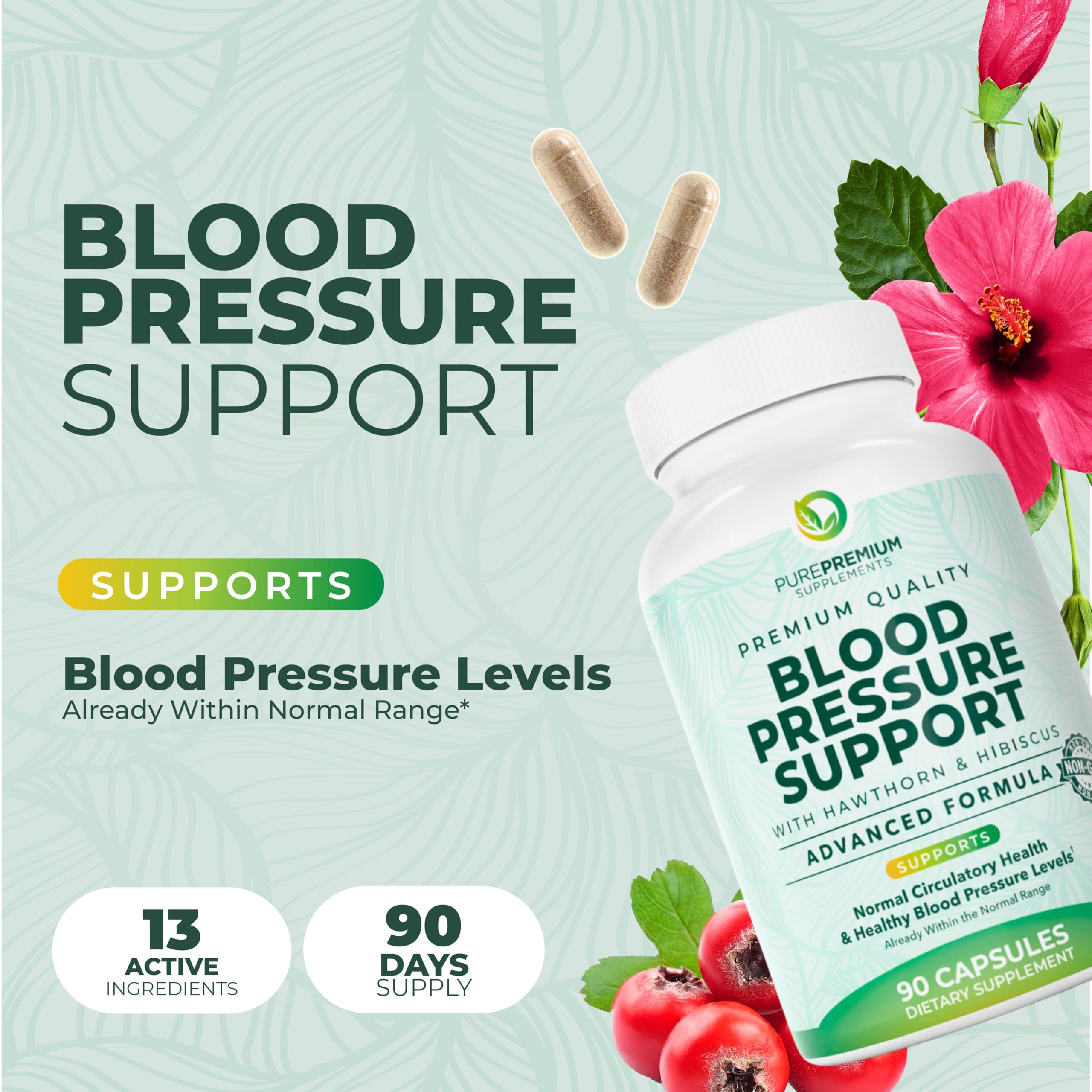 PurePremium hawthorn berries close-up for heart-friendly blend
