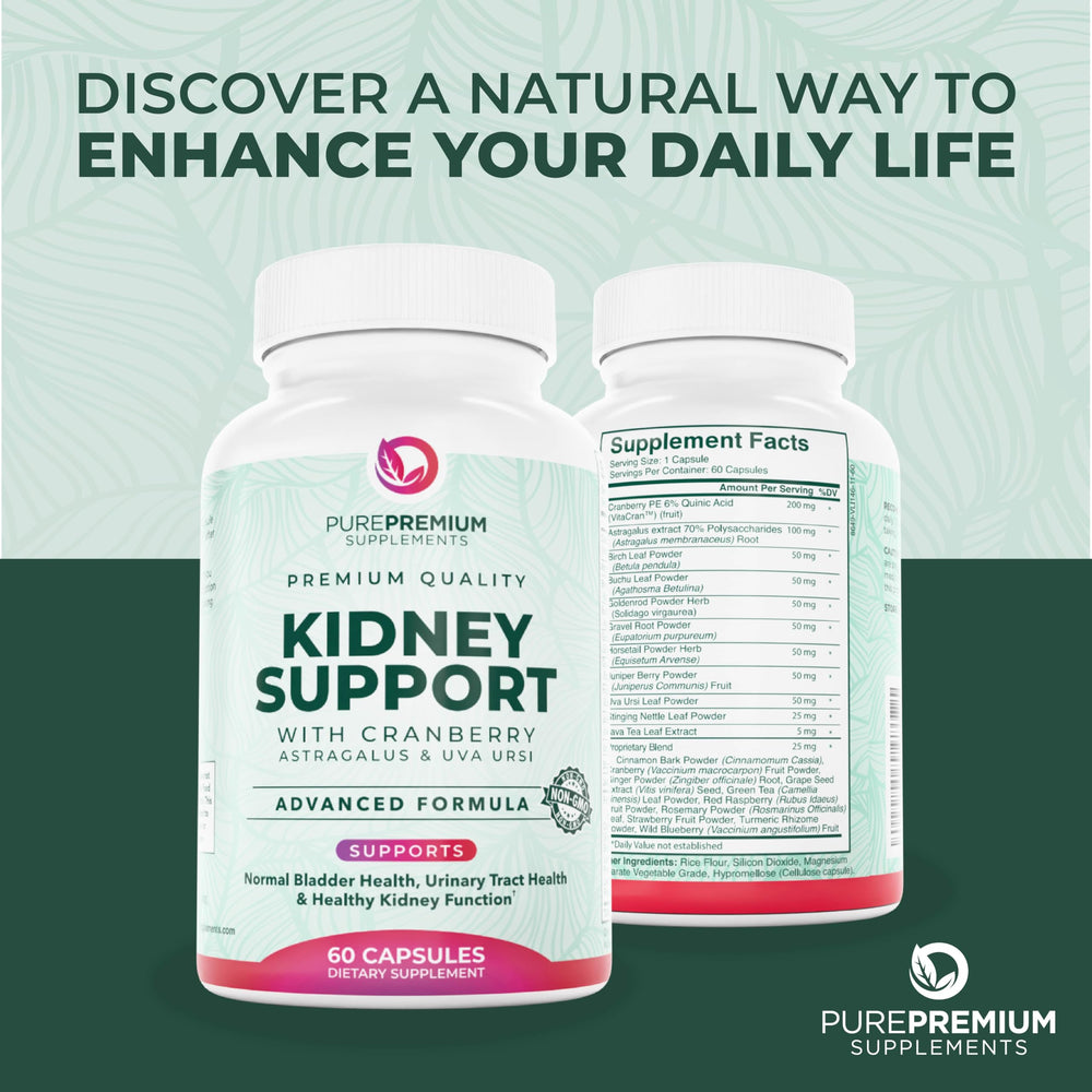 PurePremium Kidney Support capsules lineup ready for daily routine.