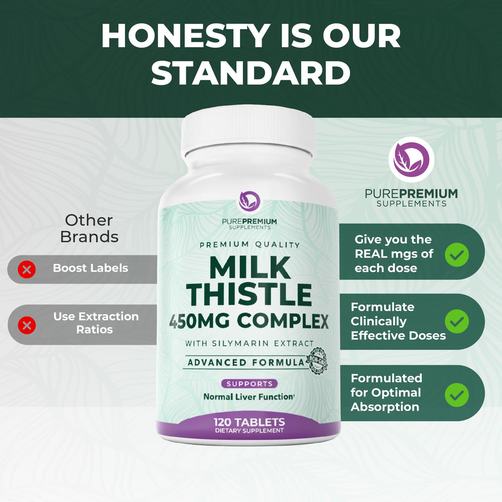 PurePremium Milk Thistle USA manufacturing stamp signals quality and safety