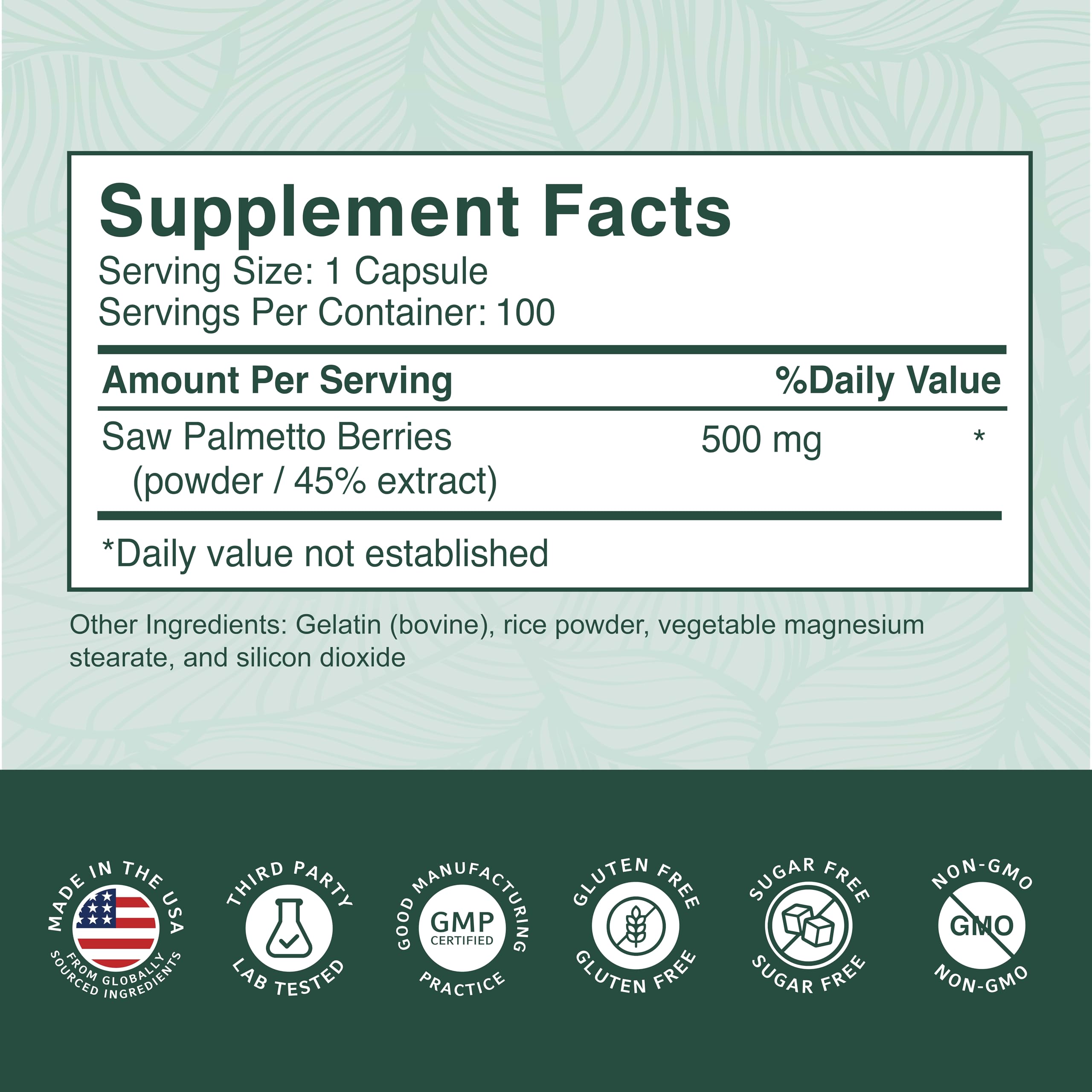 PurePremium Saw Palmetto bottle ready for daily wellness routine.
