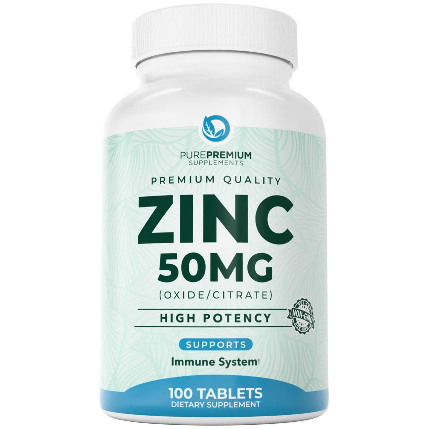 PurePremium Zinc 50mg bottle front for daily immune support