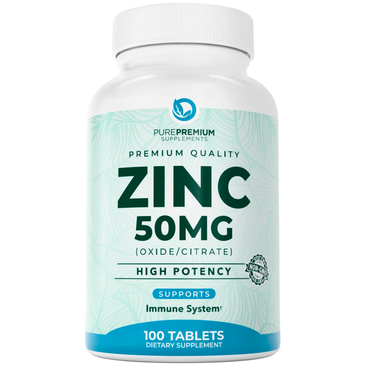 PurePremium Zinc 50mg bottle front for daily immune support