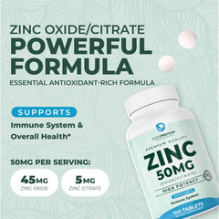 PurePremium Zinc 50mg vegan non-GMO formula label