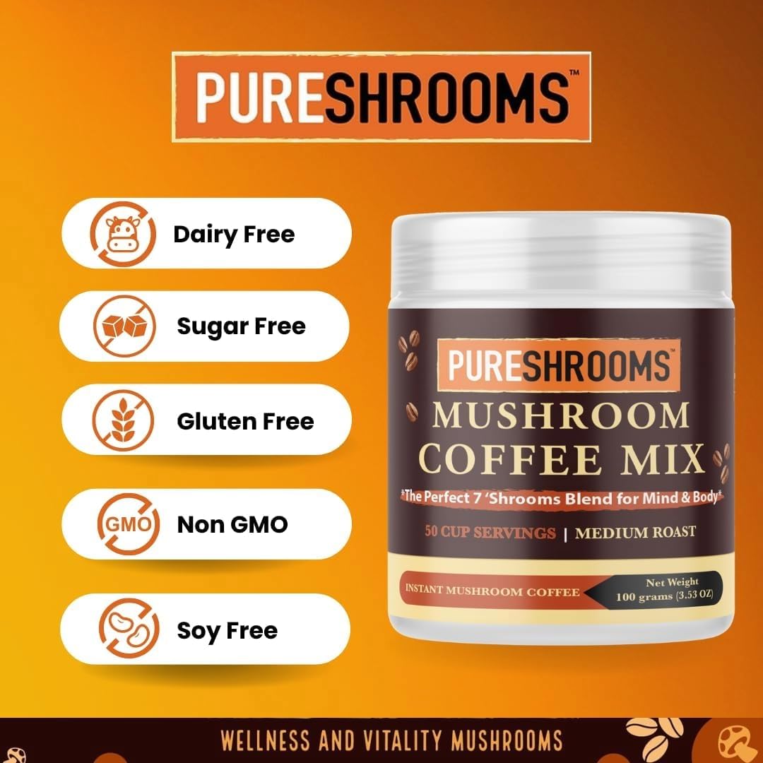 PureShrooms reusable jar with flip-top lid for convenient storage