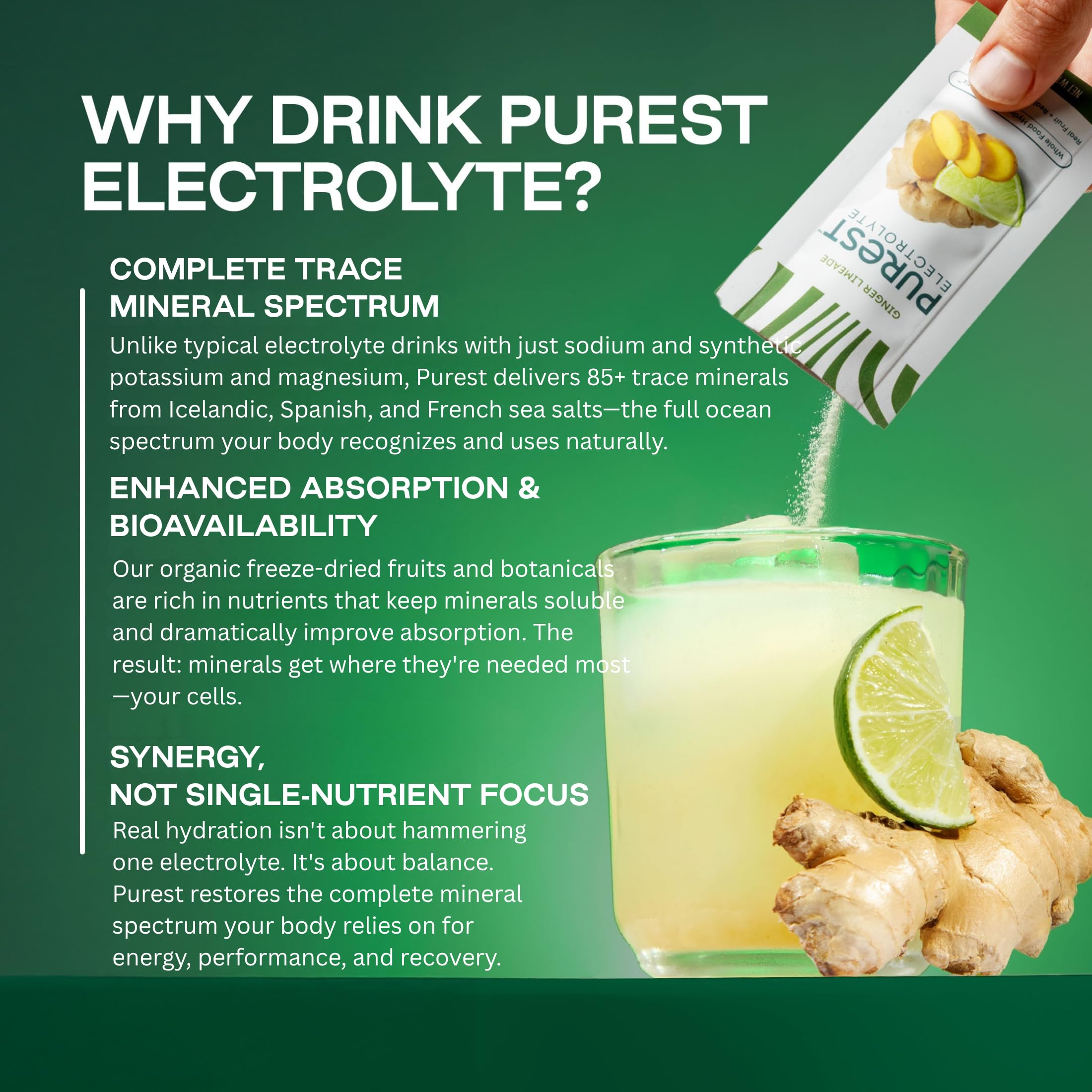 Purest Electrolyte 7-pack display, bulk hydration option for athletes.