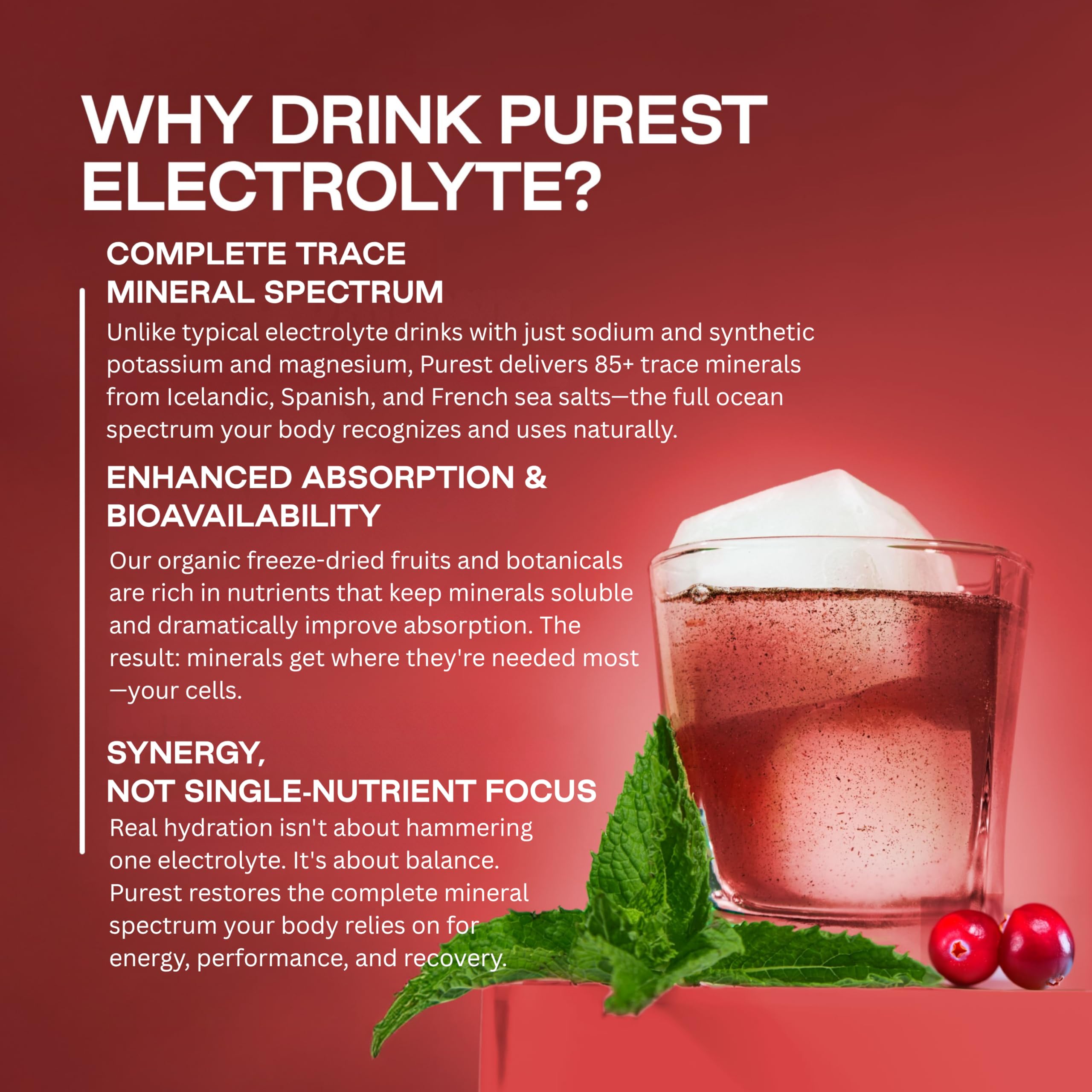 Purest Electrolyte organic cranberry dried fruit, flavor-rich fuel for activity.