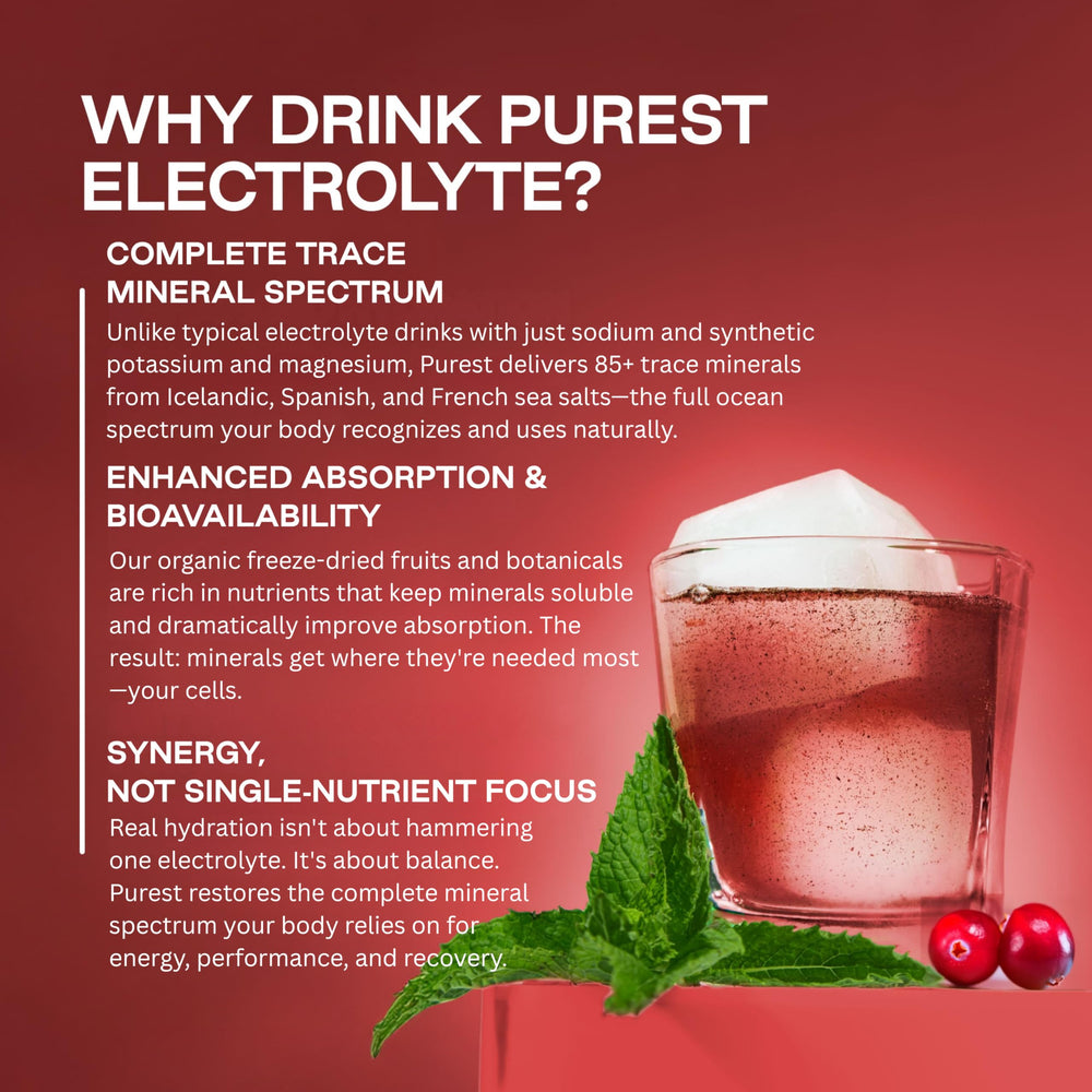 Purest Electrolyte organic cranberry dried fruit, flavor-rich fuel for activity.