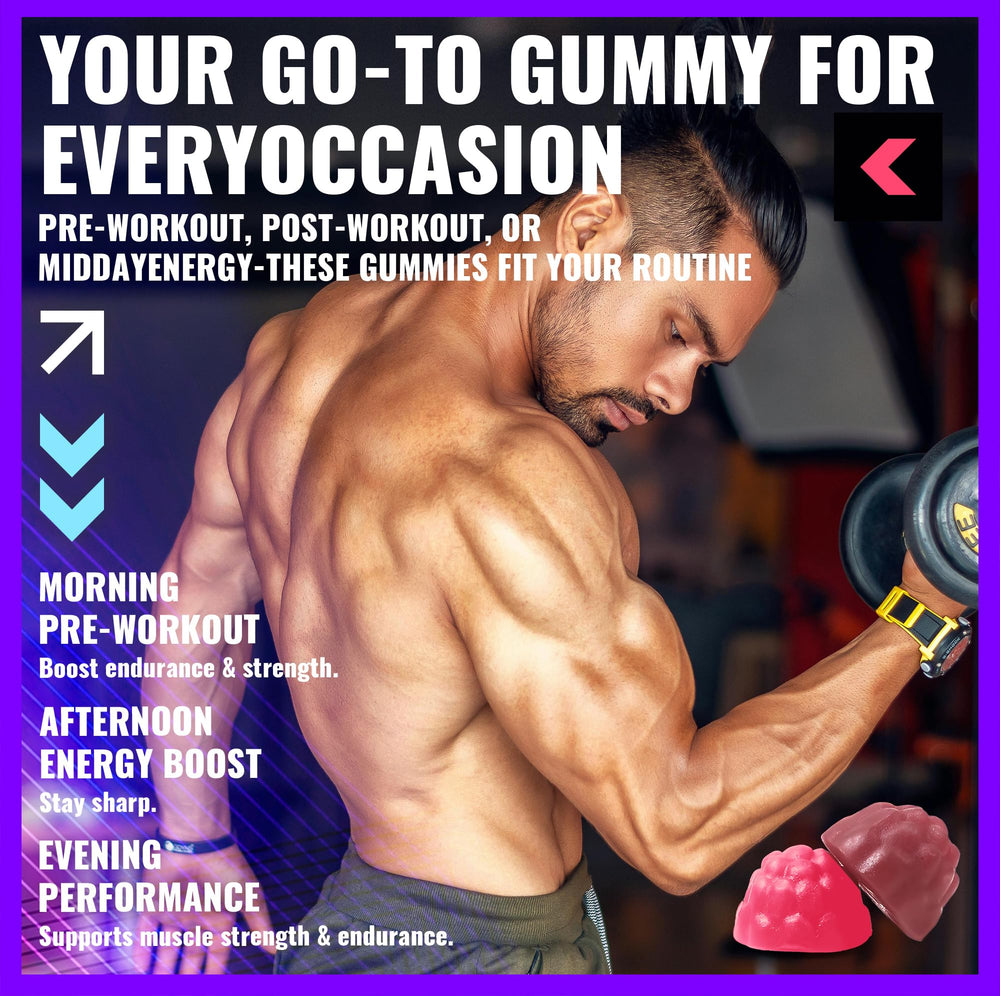 PURESTVITS Creatine Gummy on gym bench as a pre workout option