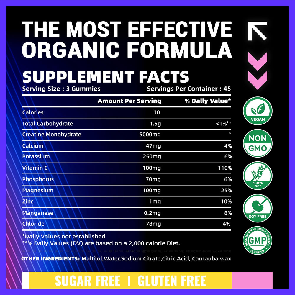 PURESTVITS vegan gummies close-up showcasing sugar-free formula for athletes