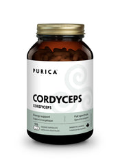 PURICA Cordyceps bottle front for daily energy support