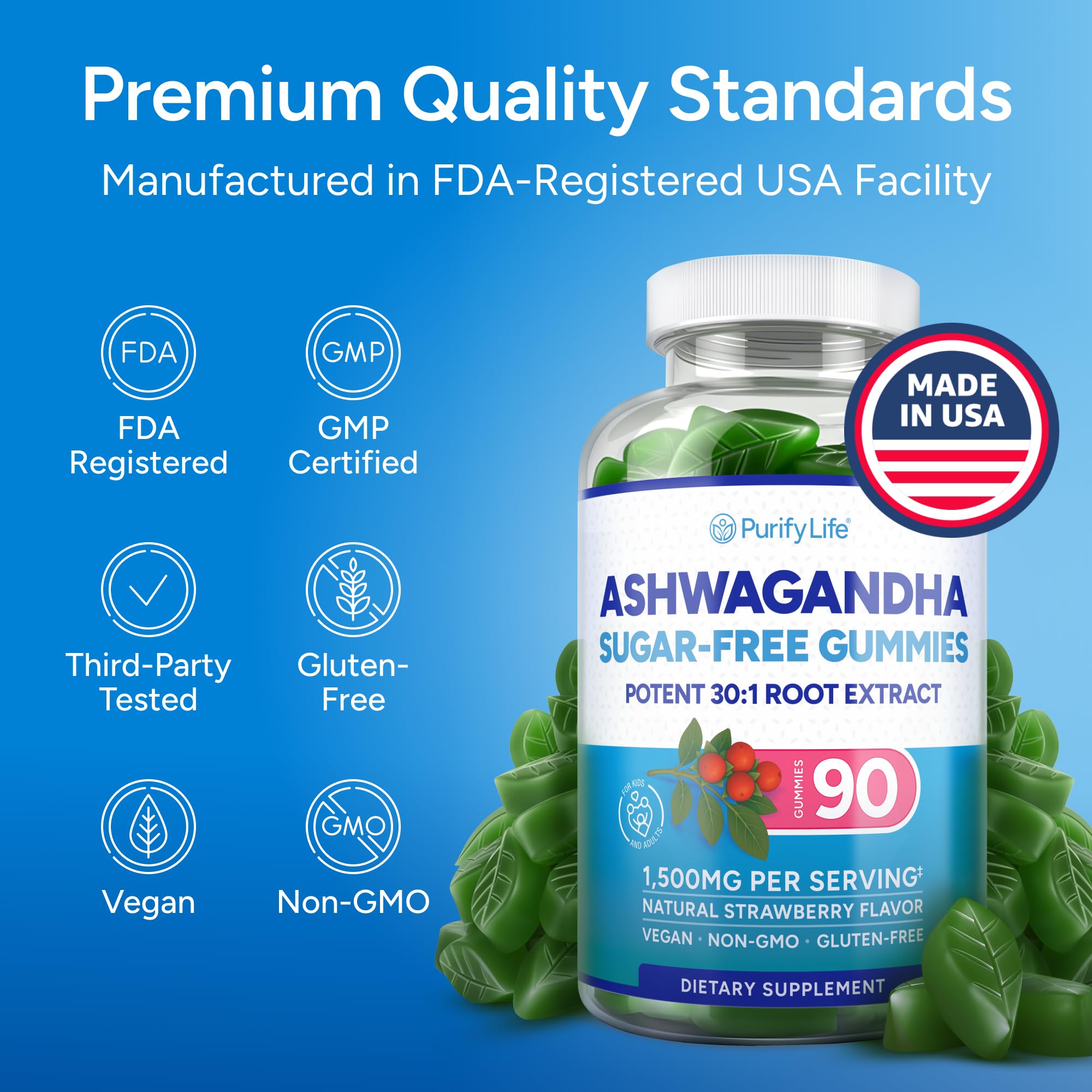 Purify Life ingredients include spinach powder on a clean label