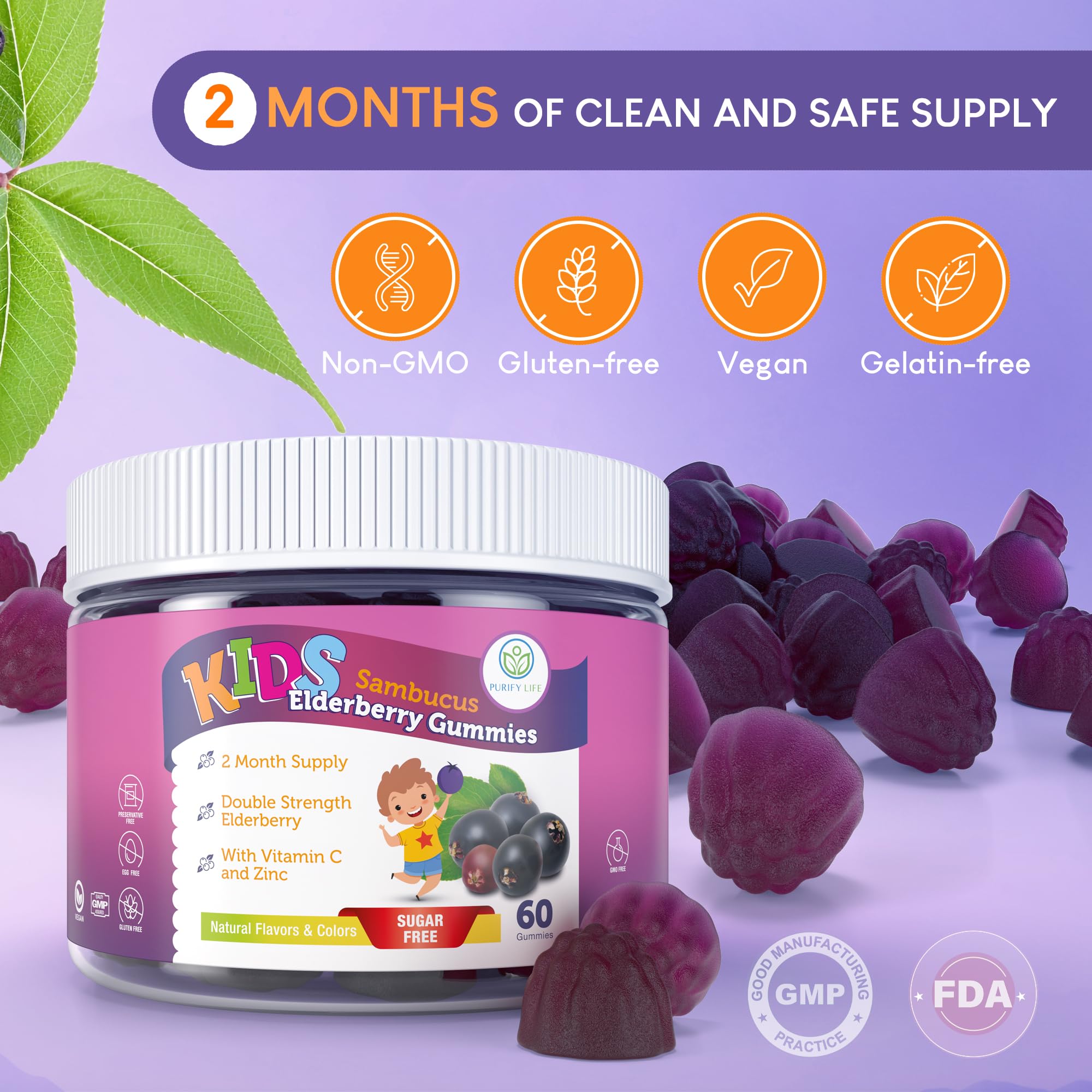 Purify Life natural flavors and colors derived from fruit sources
