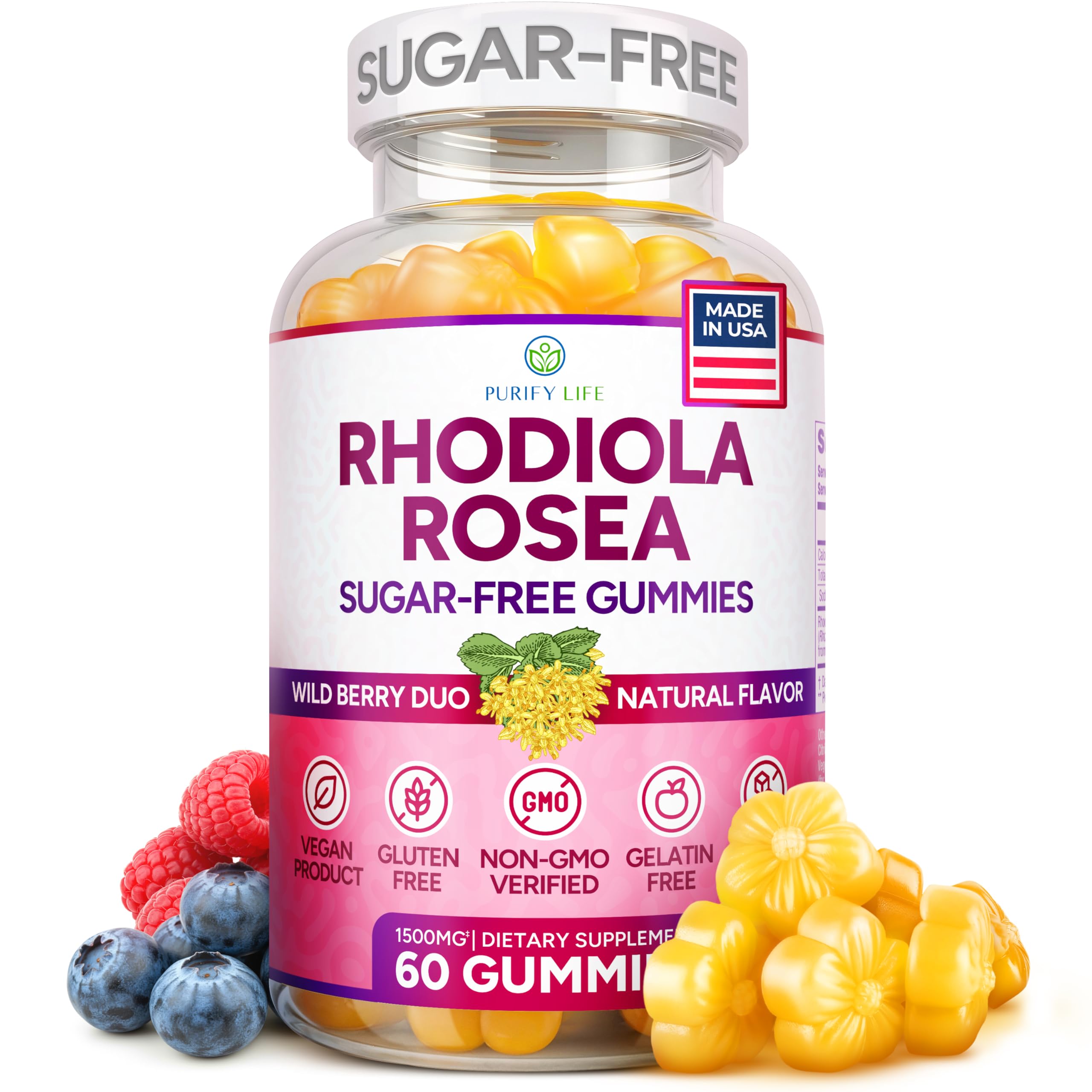 Purify Life Rhodiola Gummies on-the-go for travel and stress support