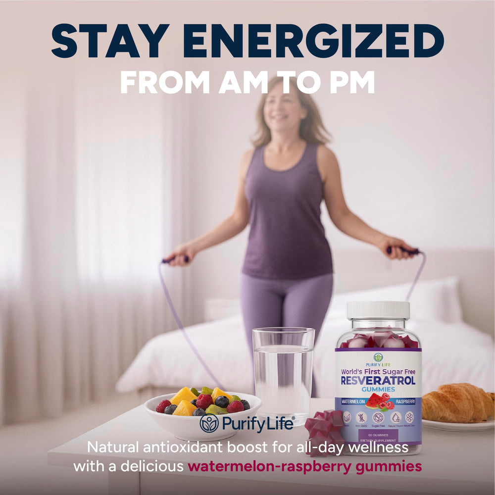 Purify Life vegan resveratrol gummies offer a plant-based option.