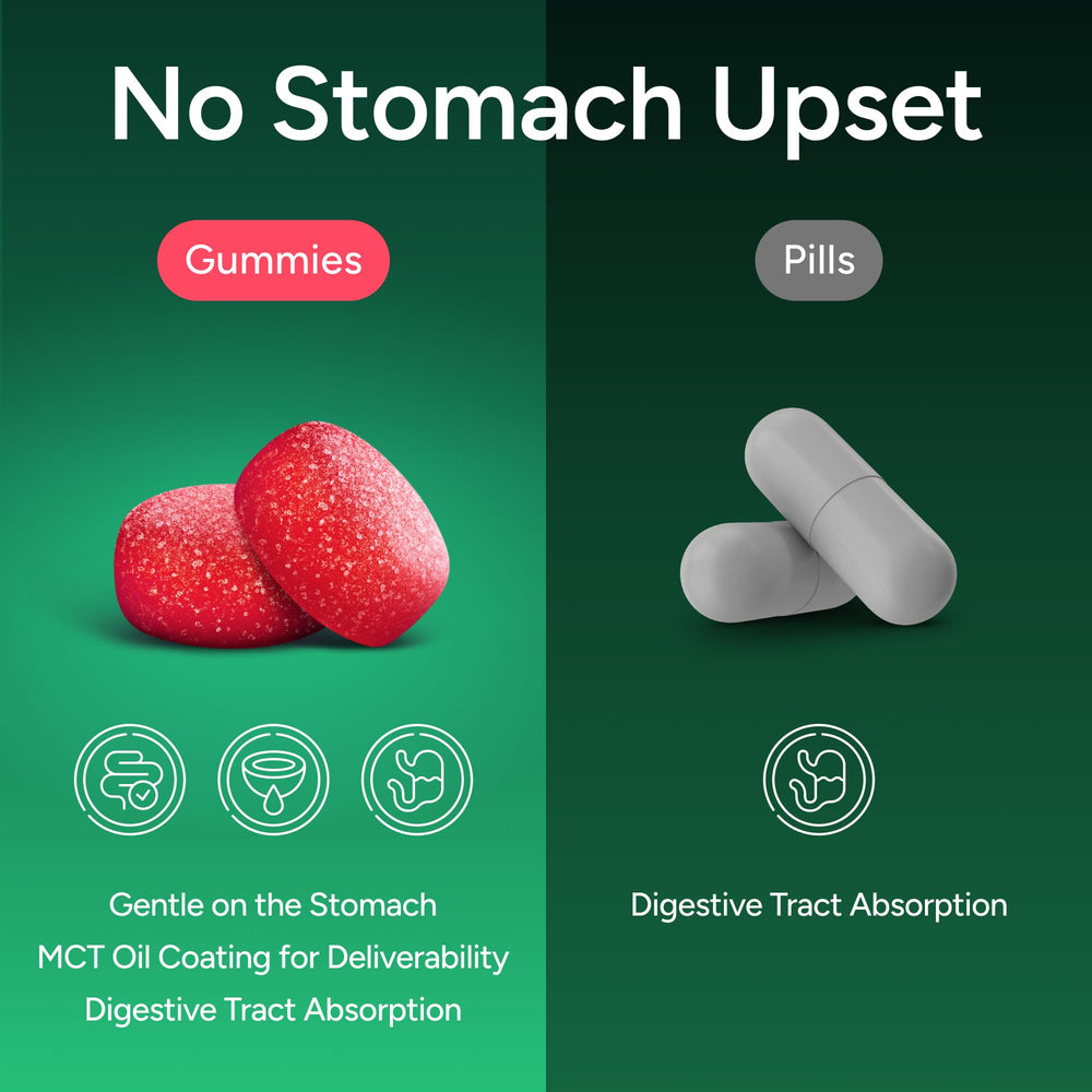 Purify Life watermelon-flavor gummy jar on counter highlights sugar-free daily routine.