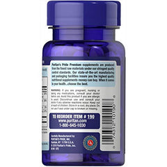 Puritan's Pride B-Complex label nutrition facts close-up