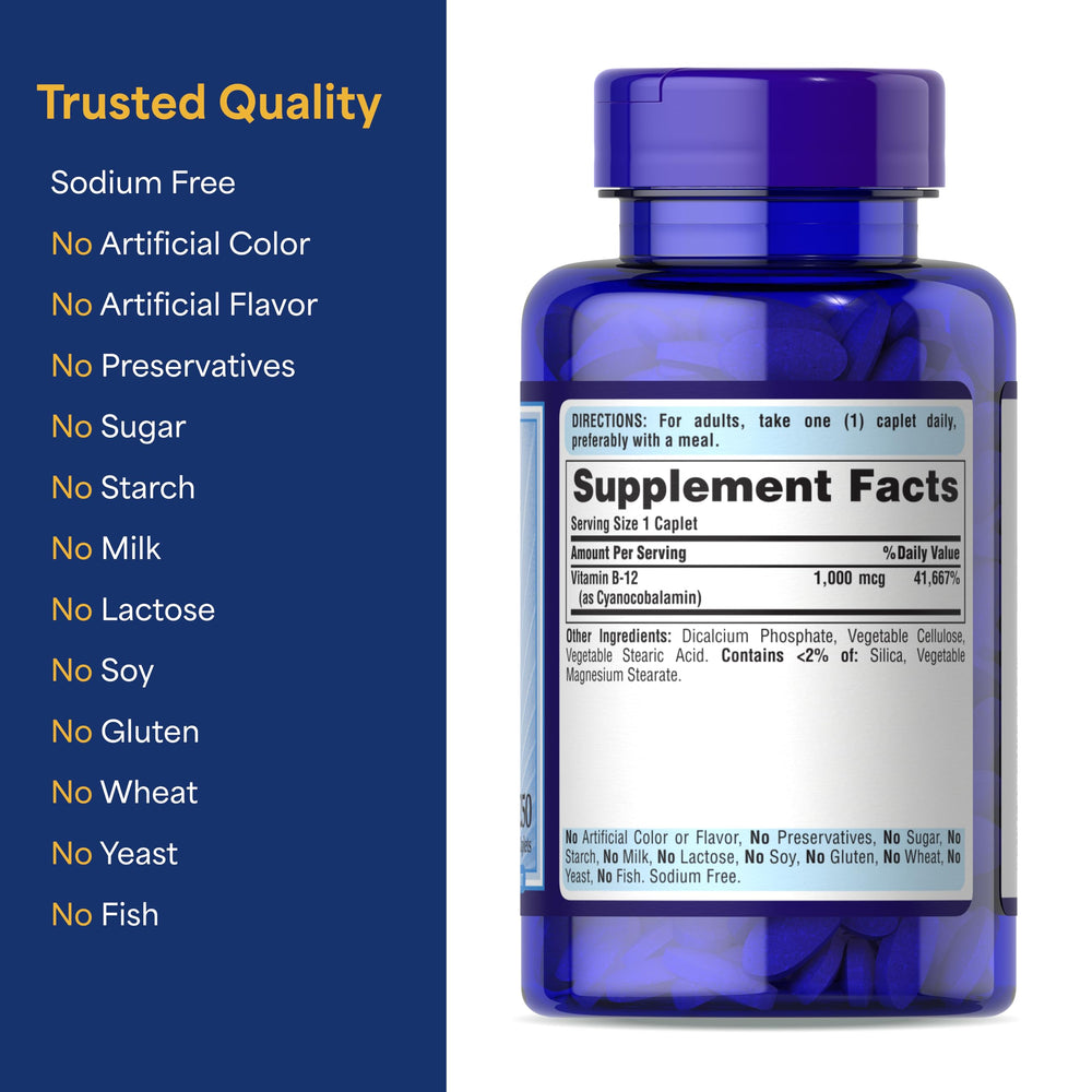 Puritan's Pride eight-month supply label emphasizes value and consistency.