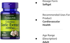 Compact packaging with gluten-free garlic supplement from Puritan's Pride.