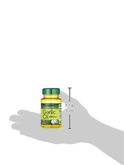 Puritan's Pride Garlic Oil dispensing softgel demonstrates simple daily use.