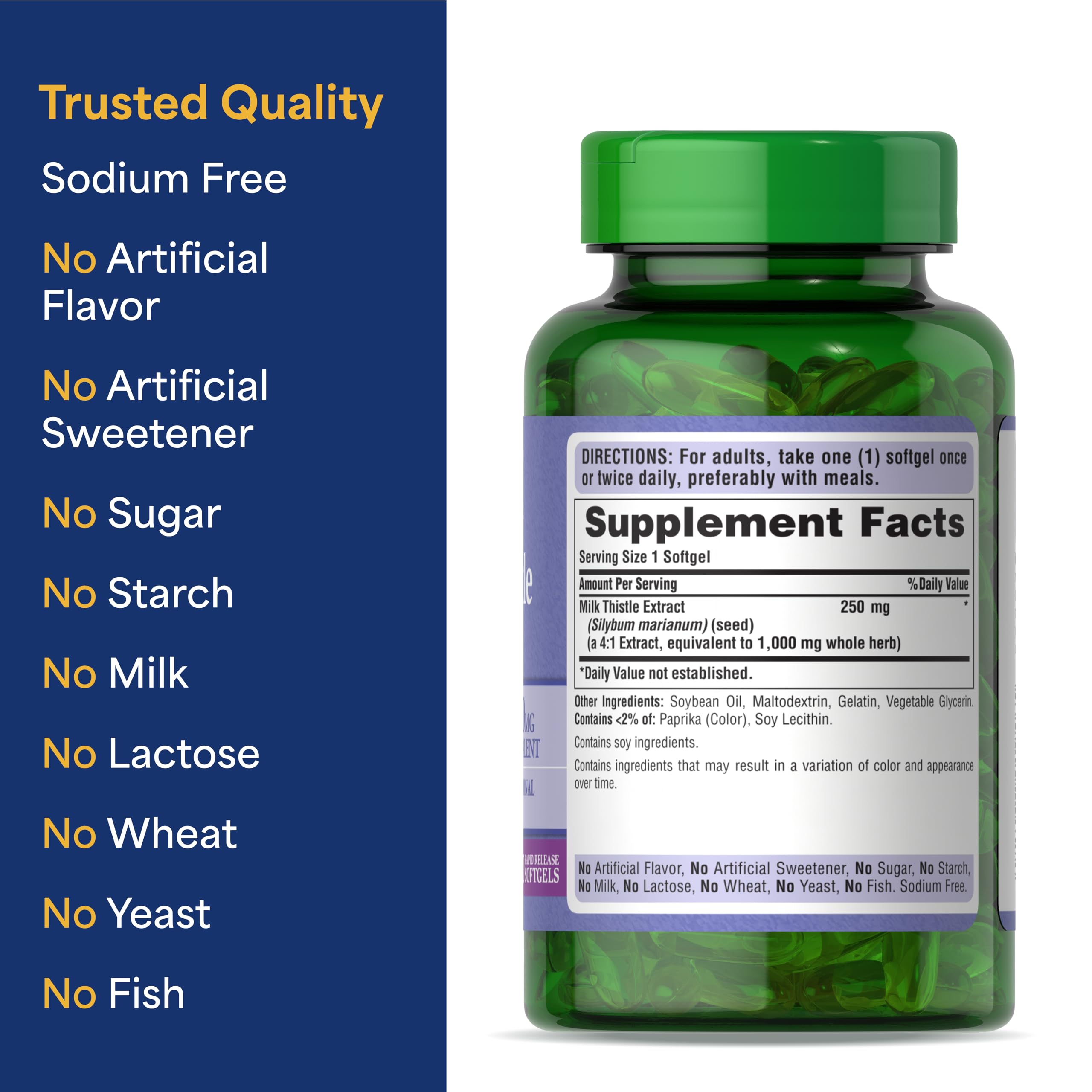 Puritan's Pride heritage brand packaging communicates trusted wellness quality.