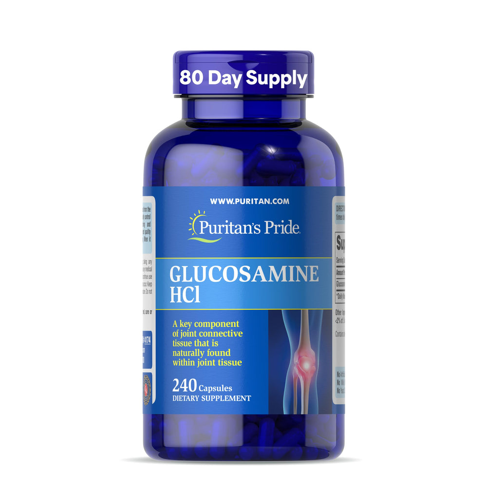 Puritan's Pride Joint Formula Glucosamine HCI bottle for daily joint support