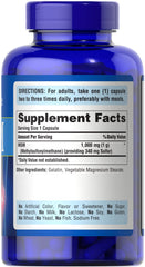 Puritan's Pride label shows 1000 mg MSM and 120 capsules for ongoing use