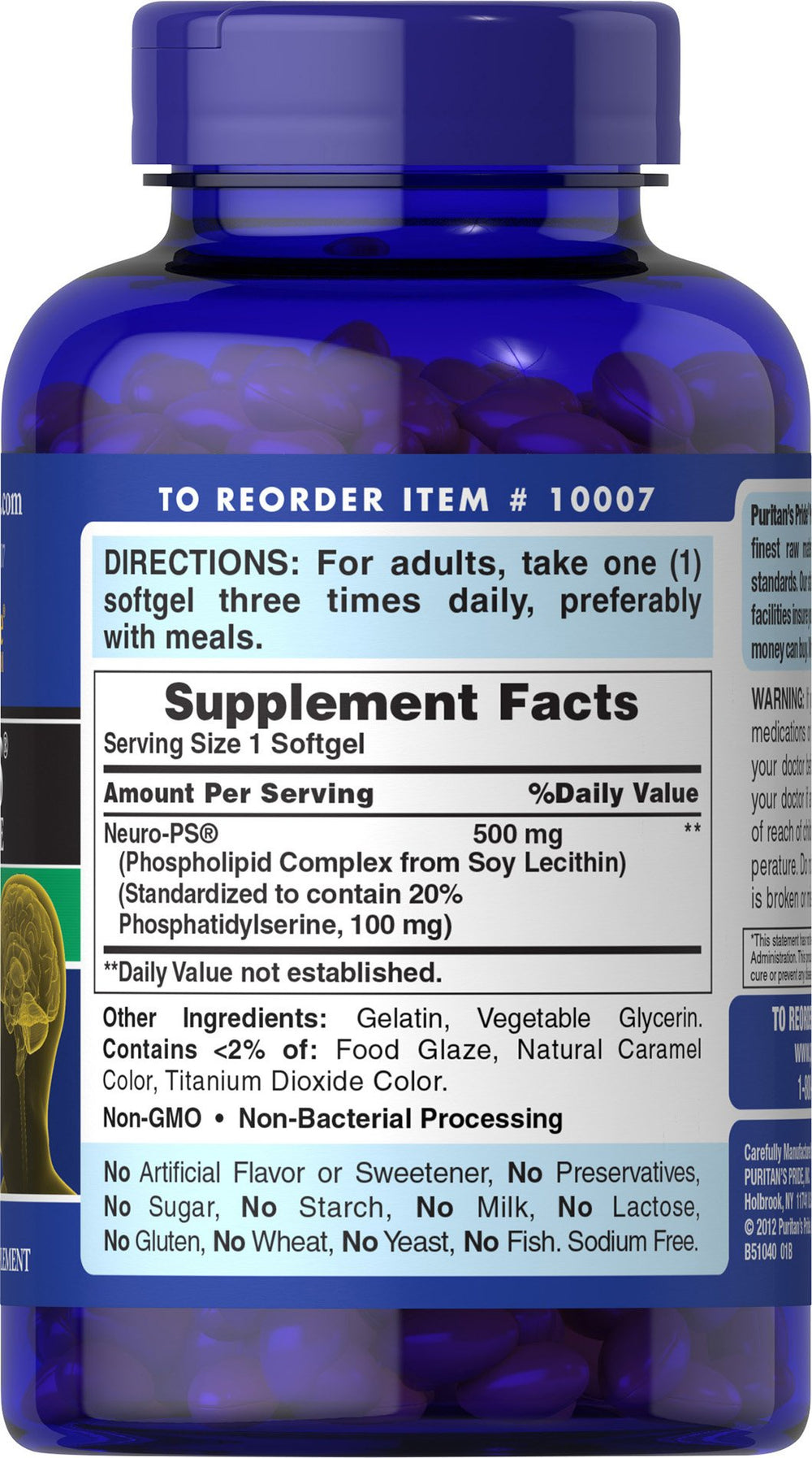 Closeup of smooth Neuro-PS softgels ready for daily use.