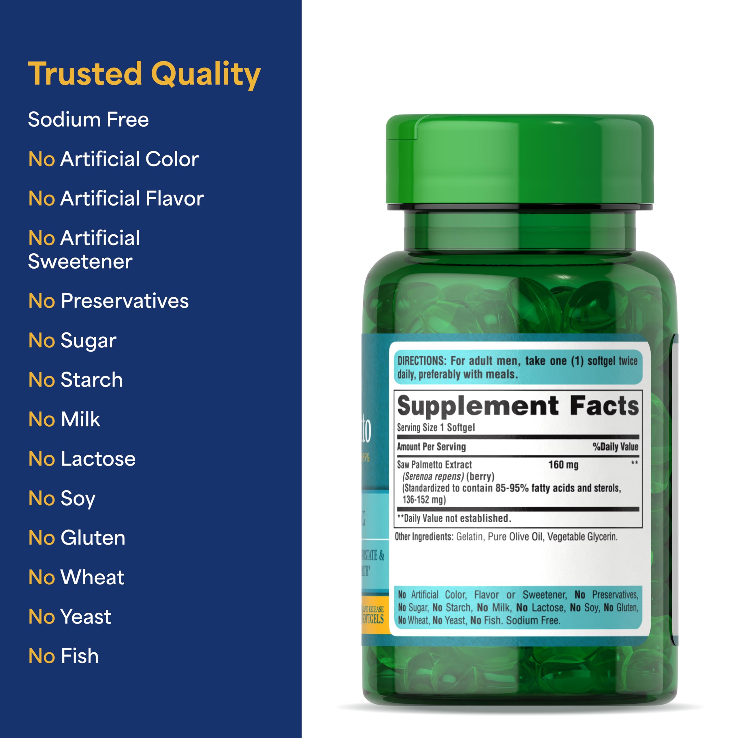 Puritan's Pride packaging highlights standard potency and ingredients