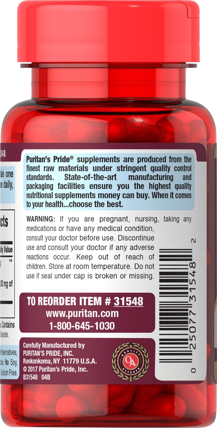Puritan's Pride Tart Cherry Extract packaging showcasing gluten-free formulation.
