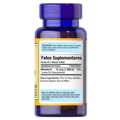 Puritan's Pride Vitamin D3 softgels deliver 1000 IU per capsule for daily use.