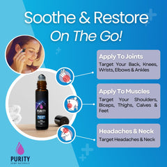 Purity Hemp Naturals roll-on cooling-menthol provides refreshing relief.