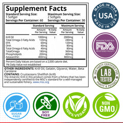 Purity Labs Krill Oil astaxanthin capsules highlighting antioxidant blend