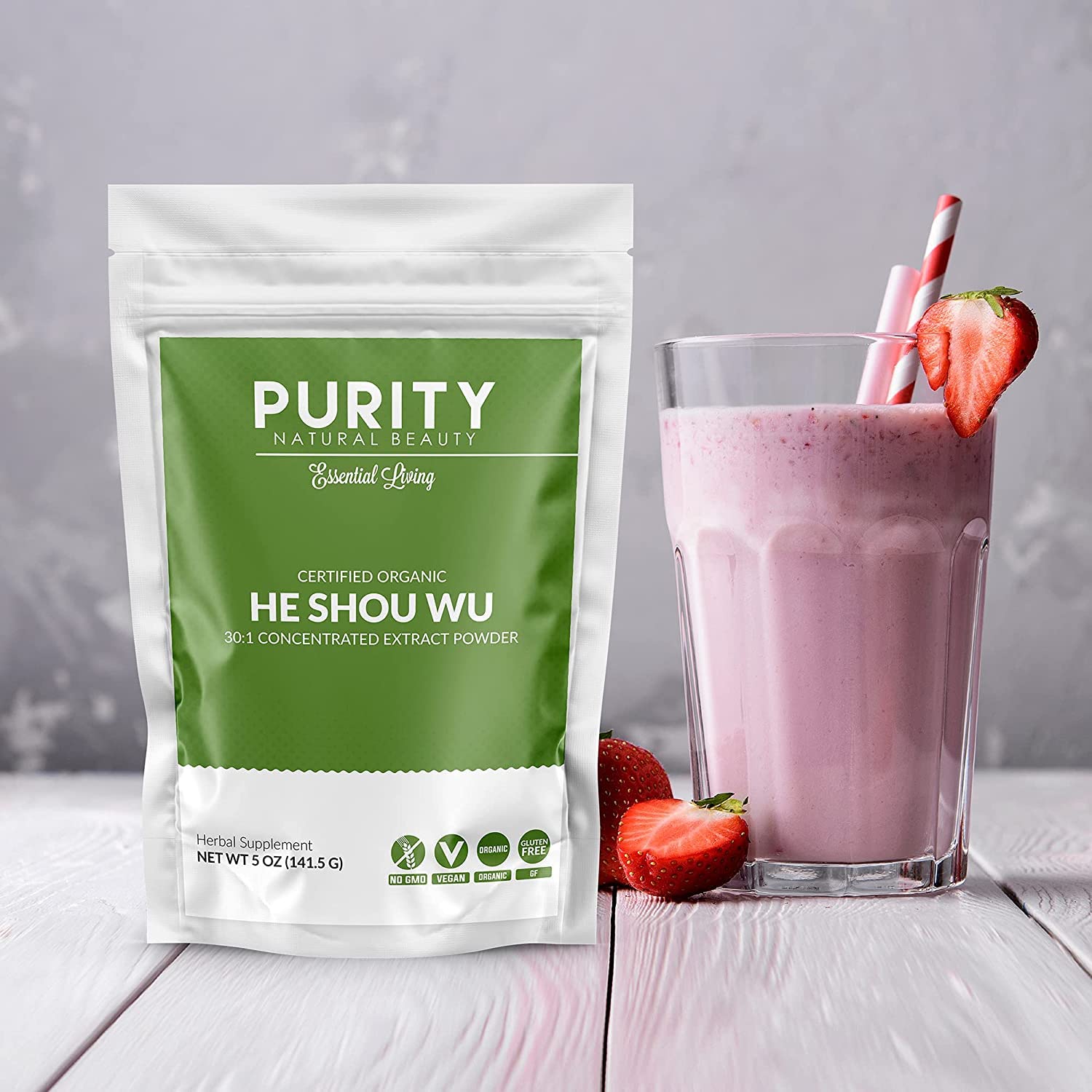 Purity Natural Beauty Fo-ti organic powder 30:1 concentrate for routine use