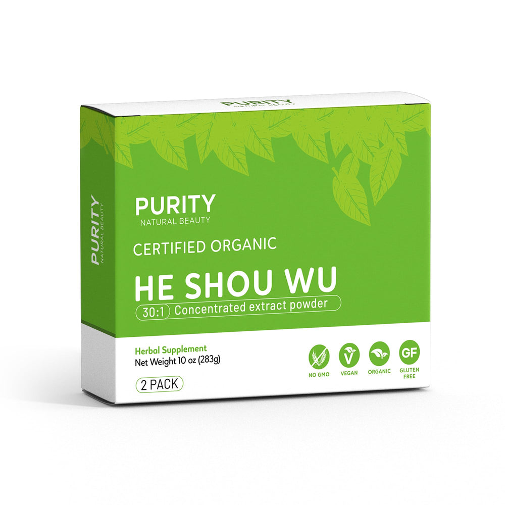 Purity Natural Beauty hair health banner signifying herbal origin