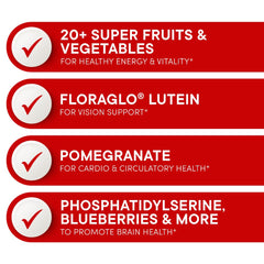 Purity Products Super Reds 30-day supply jar label detailing antioxidants.
