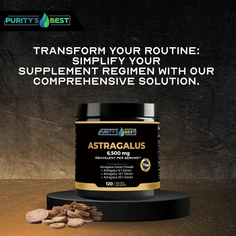 Purity`s Best astragalus 10x extract cap demonstrates enhanced blend for vitality.