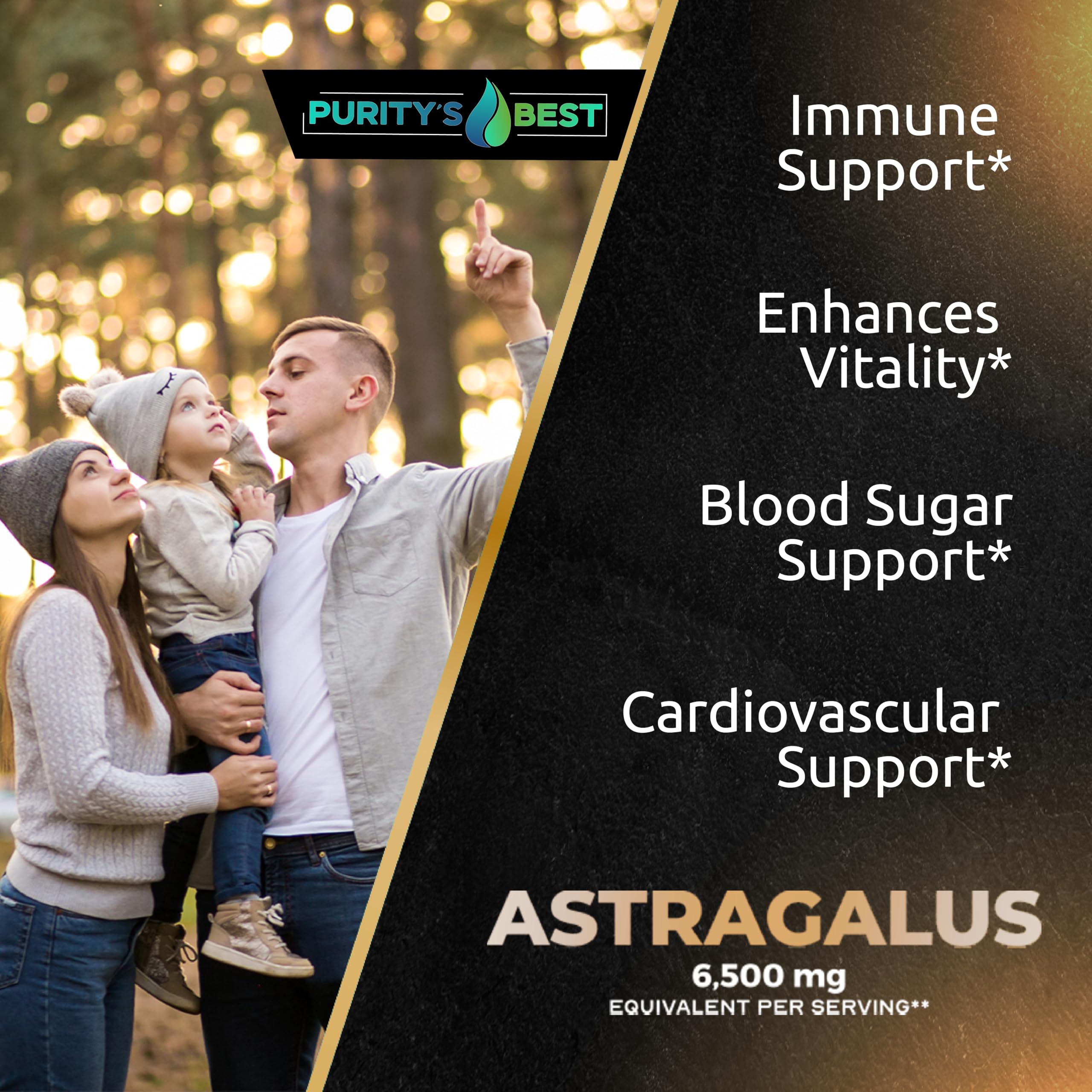 Purity`s Best astragalus 20x extract cap showcases maximal strength formula.
