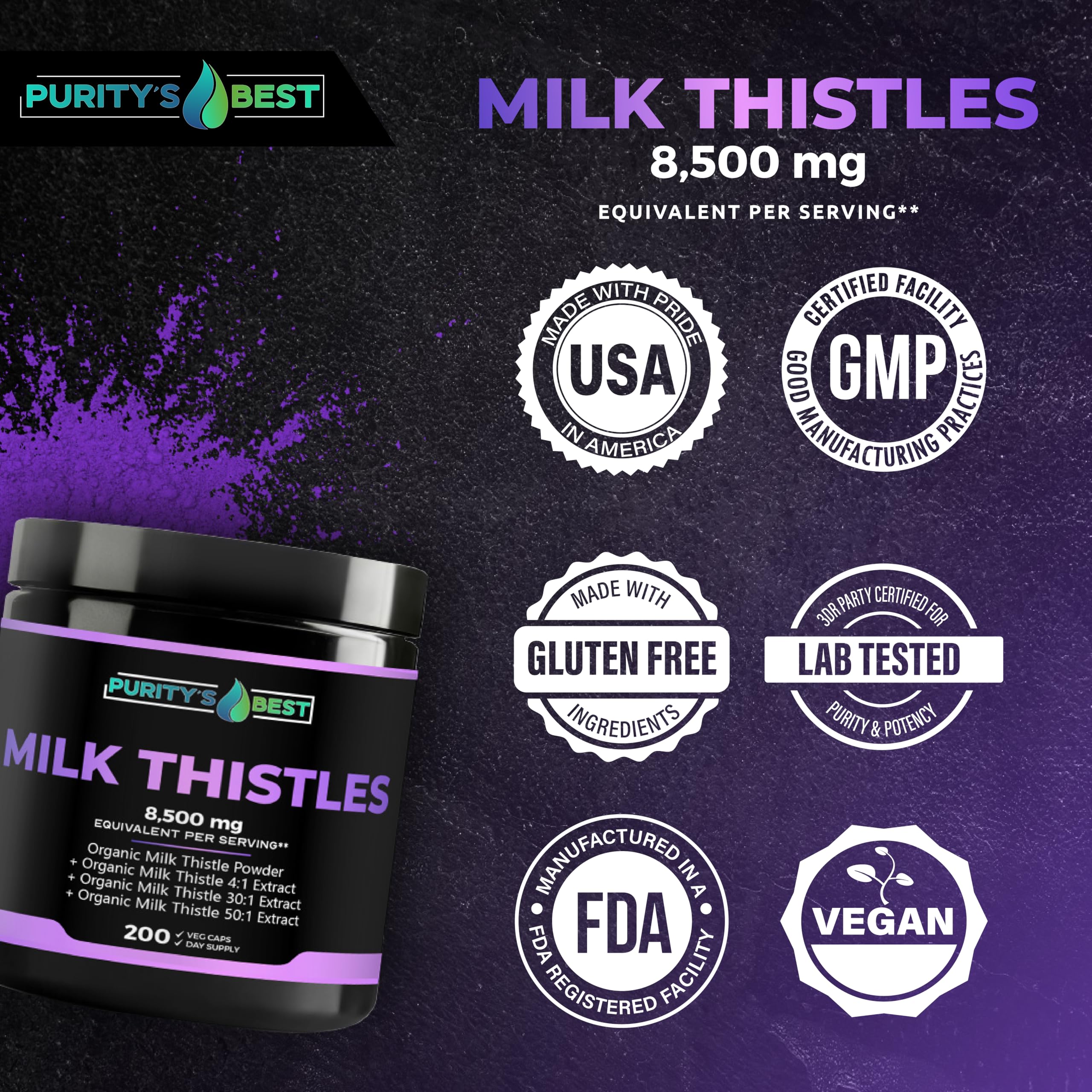 Purity`s Best packaging—long-term value with 200 capsules for daily routines.