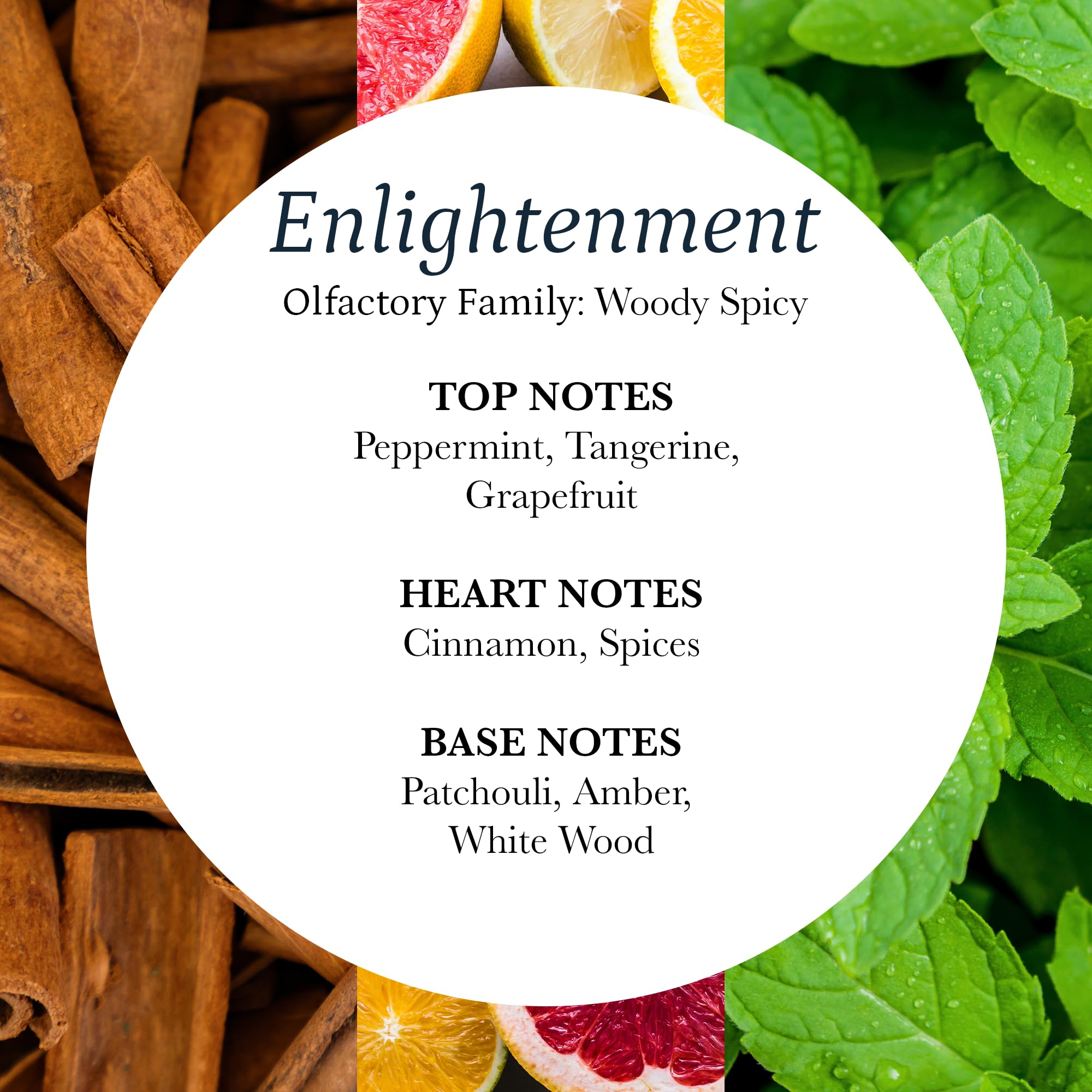 PuroSentido Enlightment leather and white wood notes in glass bottle.