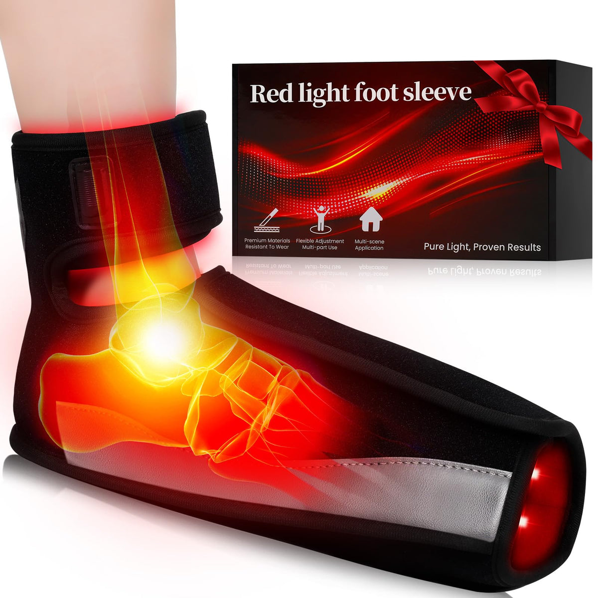 Puroth red light feet wrap with dual wavelengths for surface conditioning and deeper reach