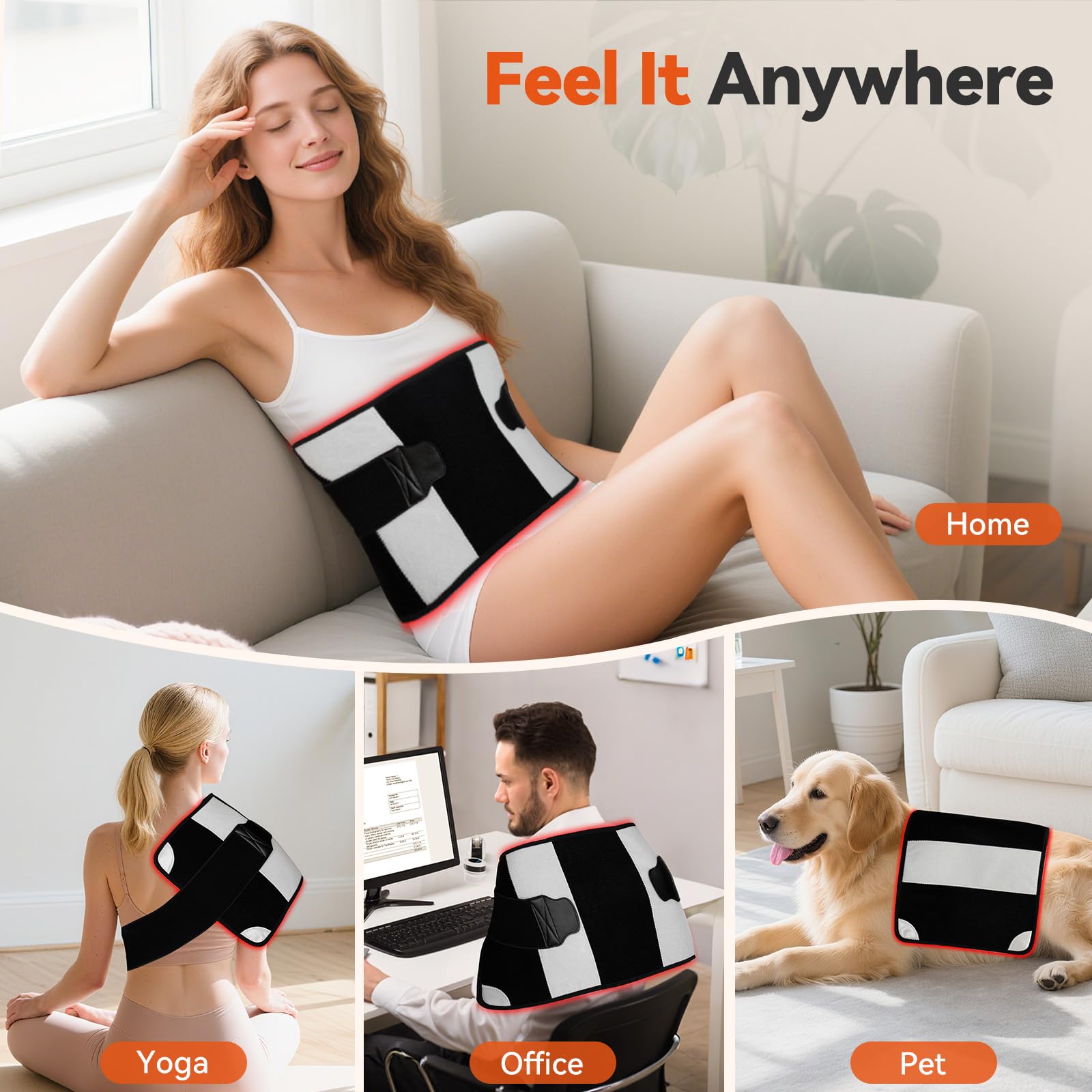 Puroth red light therapy mat over legs for post-workout relaxation and cooldown.