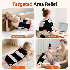 Puroth red light therapy mat on the waist for focused comfort and ease of use.