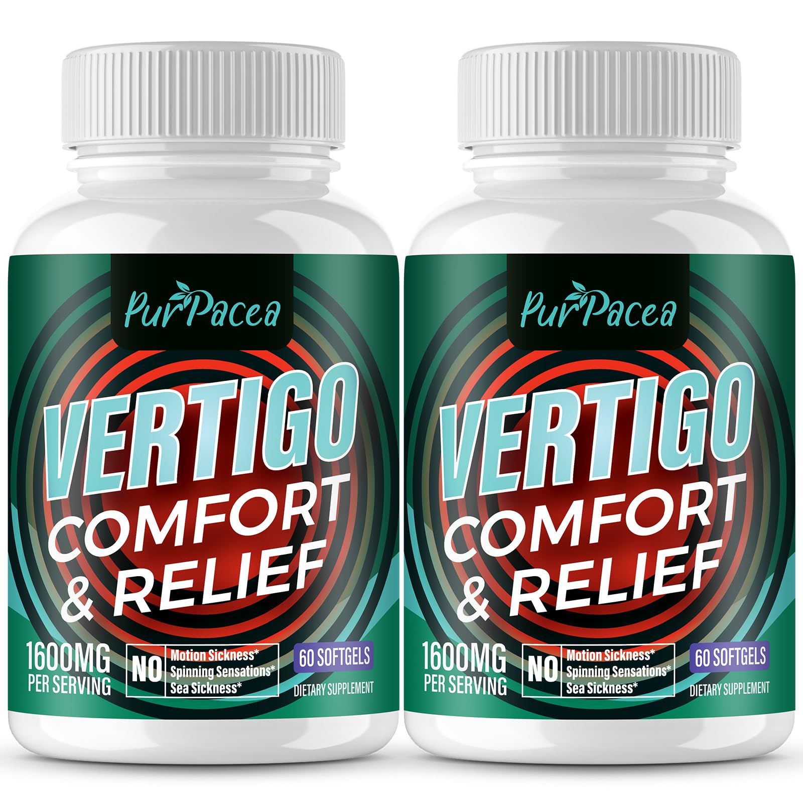 Purpacea liposomal vertigo softgels bottle for daily calm and balanced movement.