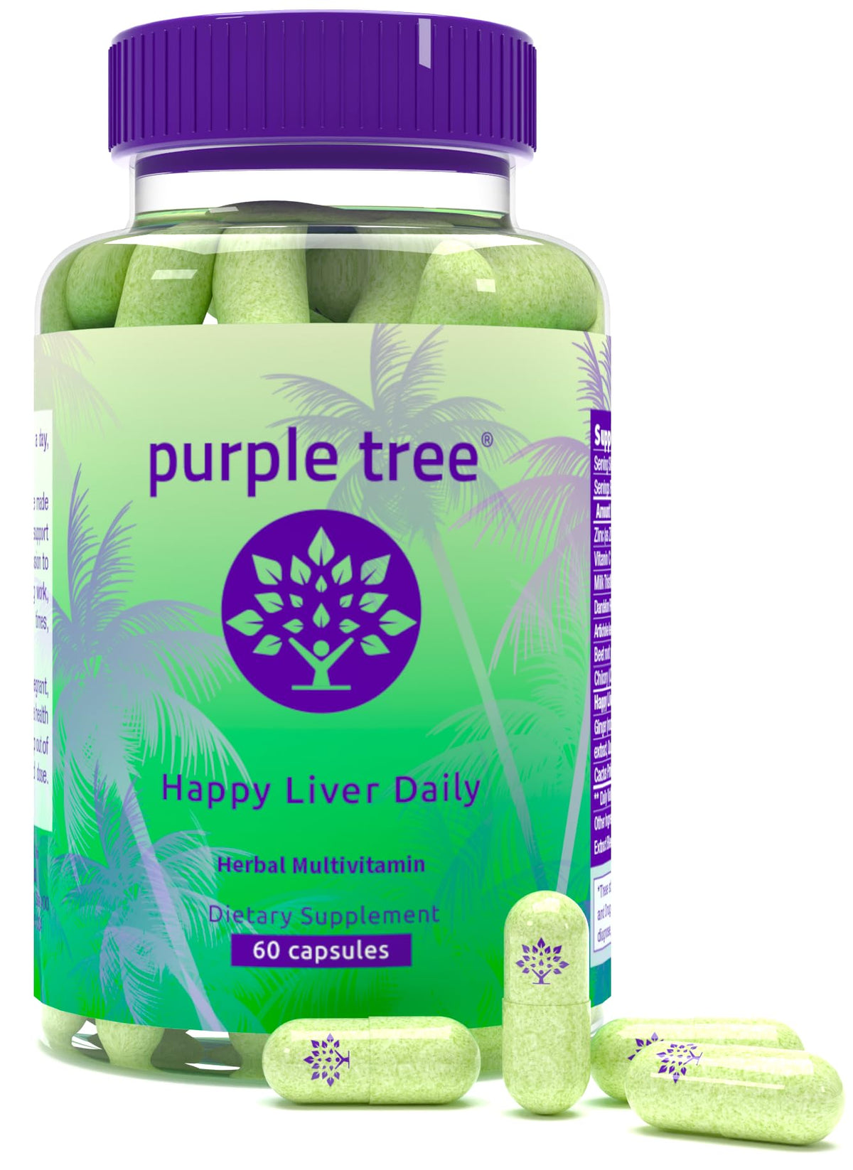 Purple Tree Happy Liver Daily bottle front for everyday liver support