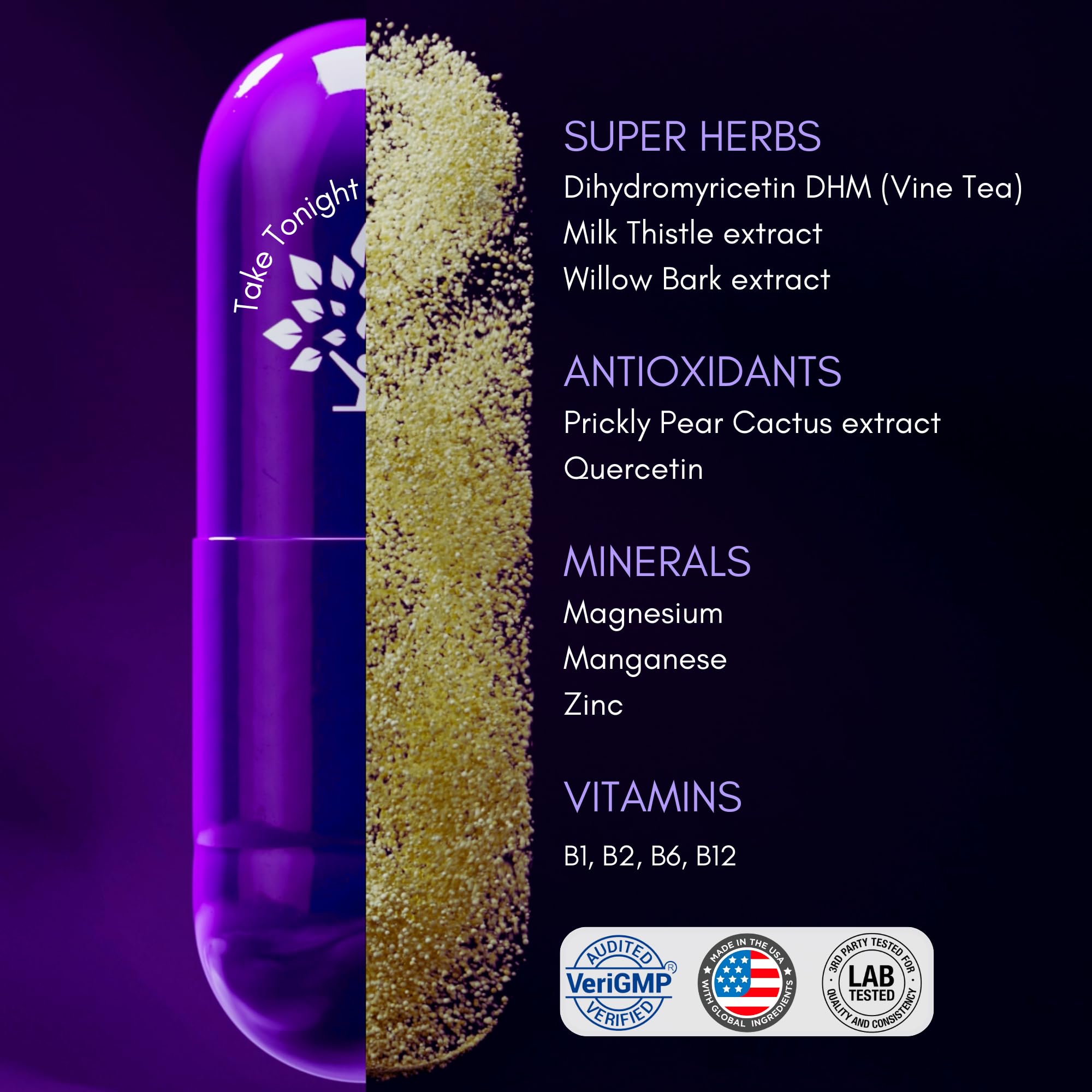 Purple Tree willow bark ingredient highlighting natural antioxidant support