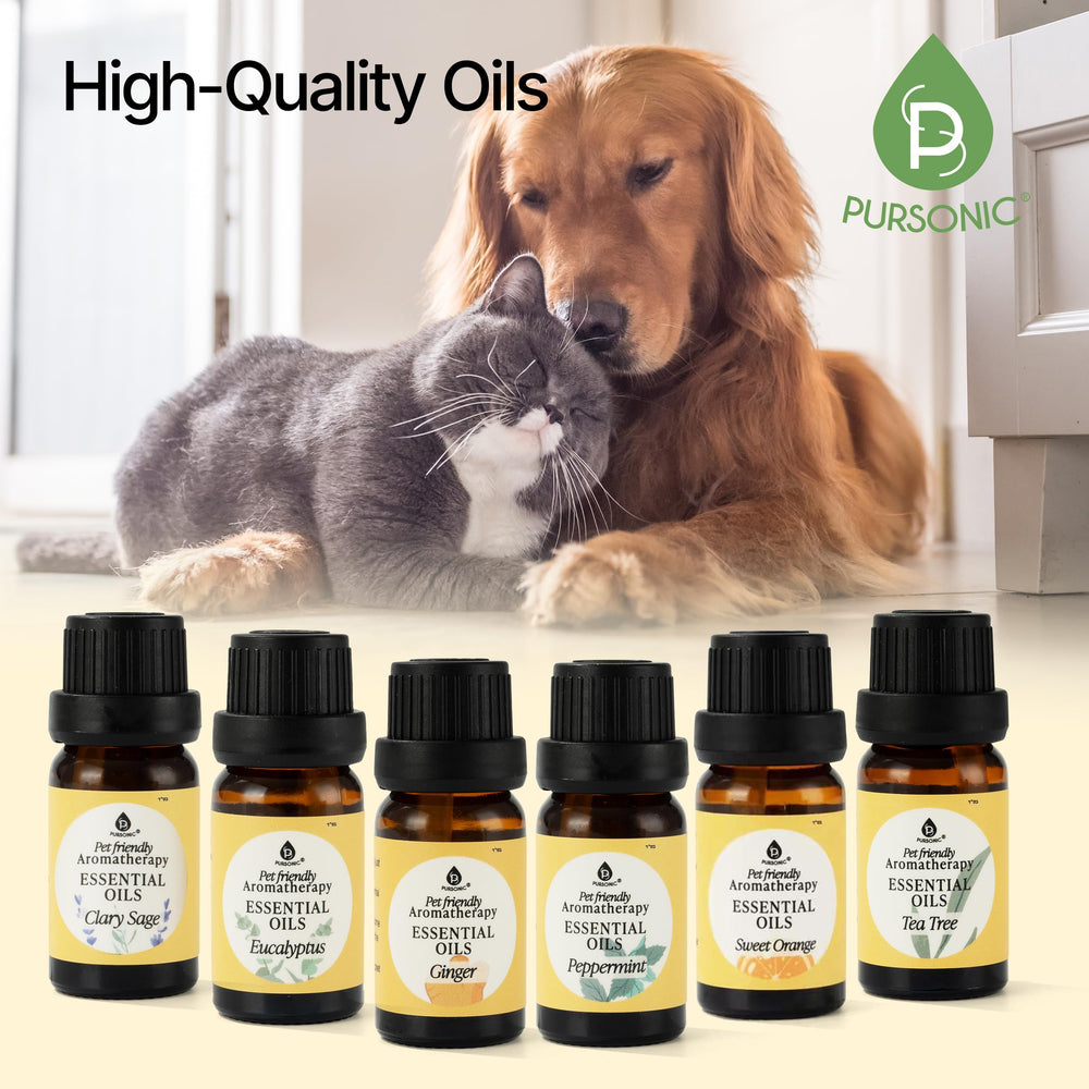 Pursonic Pet-Friendly Aromatherapy Oils Clary Sage bottle for balanced vibes.