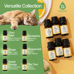 Pursonic Pet-Friendly Aromatherapy Oils Peppermint bottle for refreshing focus.
